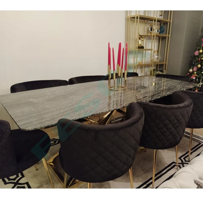 Black Wood Marble Table 68